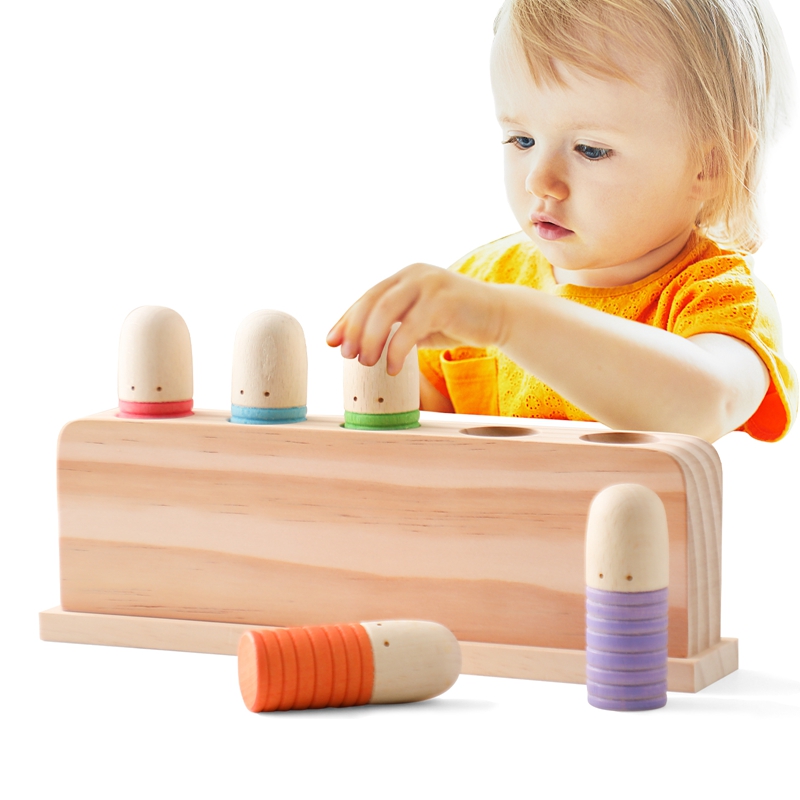 Woodworking For Kids - Montessori Spielzeug Baby Holz springen Farber