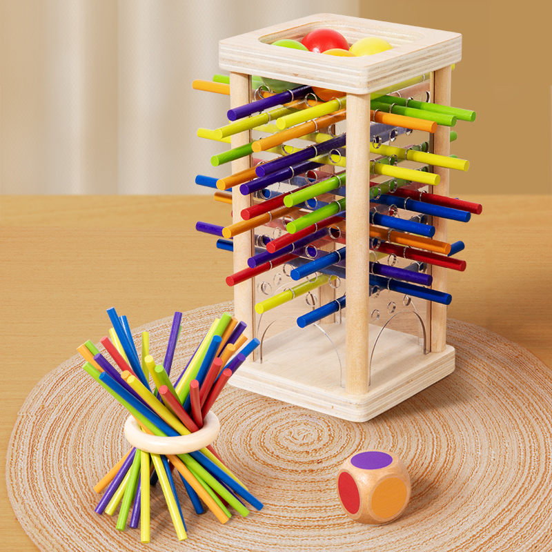 Woodworking For Kids - Holzstab-Zeichenspiel-Spielzeug, mehrfarbiges Sticks-Spiel, interaktives Eltern-Kind-Spiel, Übungsbalance