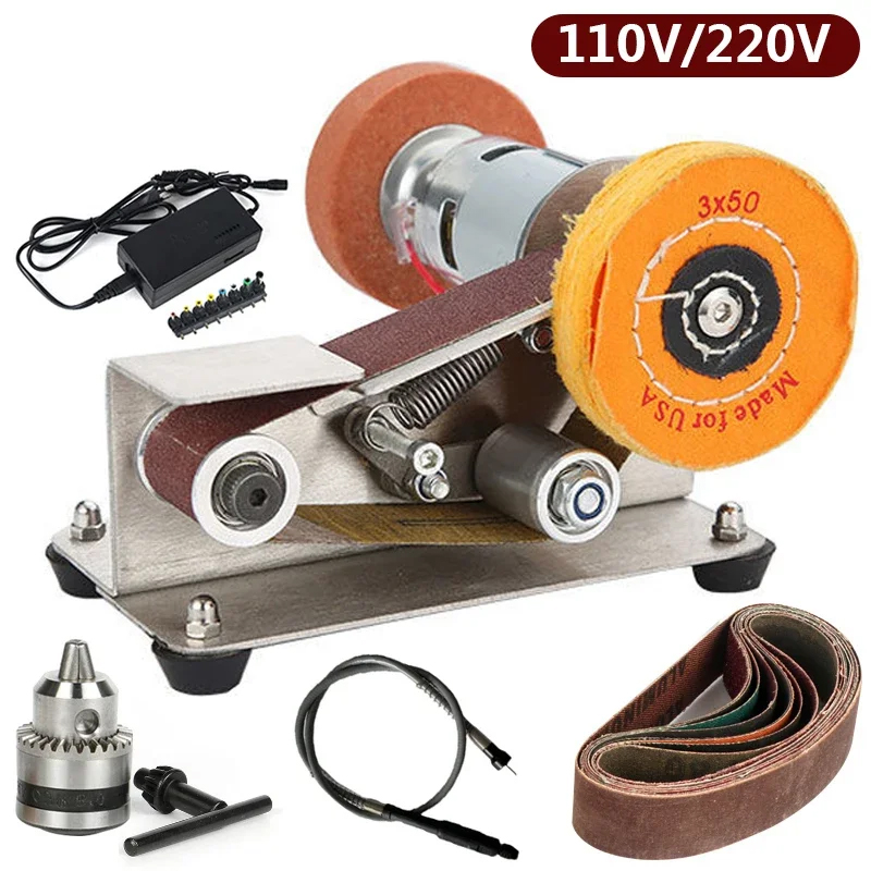 Woodworking Ai - Multifunktionale Edelstahl Mini Schleifband Maschine Festen