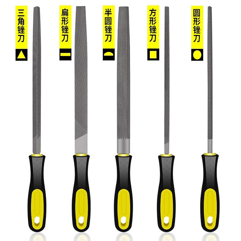 Woodworking Files And Rasps - Industrielles Stahlfeilen-Set, flach/rund/halbrund/dreieckig/quadratisch, für Metallbearbeitung, Holzbearbeitung,