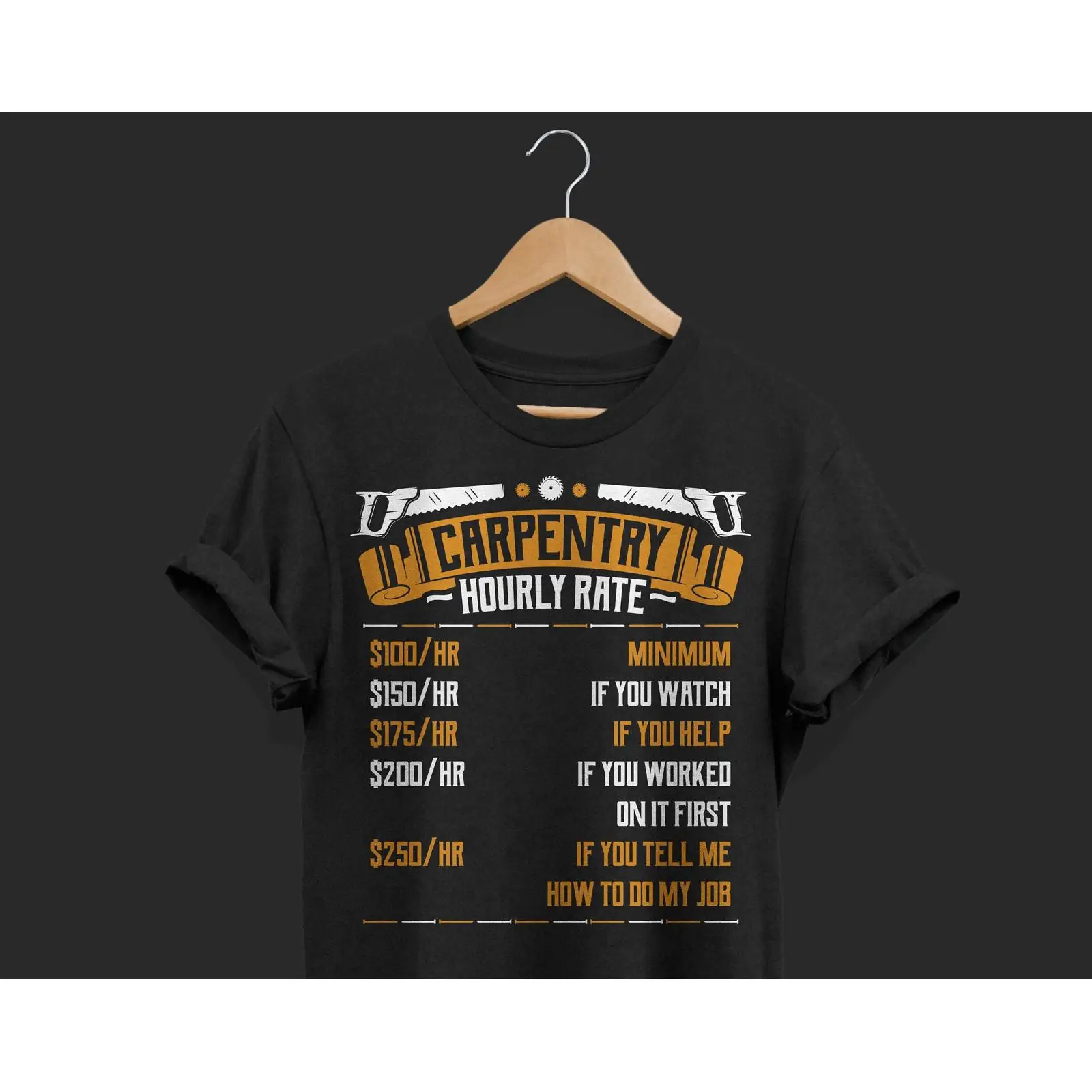 Woodworking Union - Lustiges Tischler-Stundenpreis-T-Shirt Holzbearbeitung für Gewerkschauplätze Sägemehl