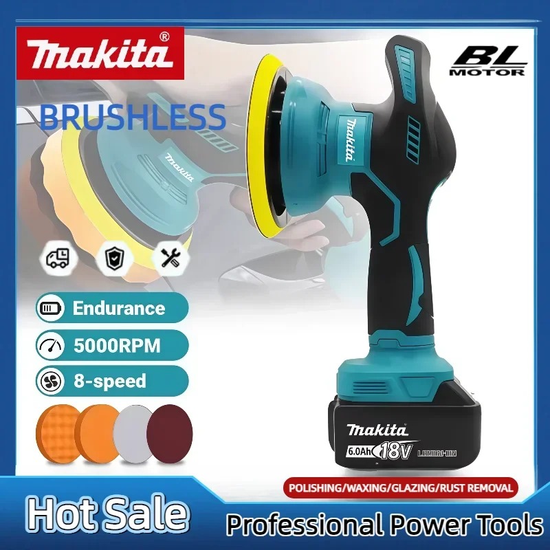 Woodworking Ai - Makita Akku-Polierer, 8 Gänge, digitale Anzeige,