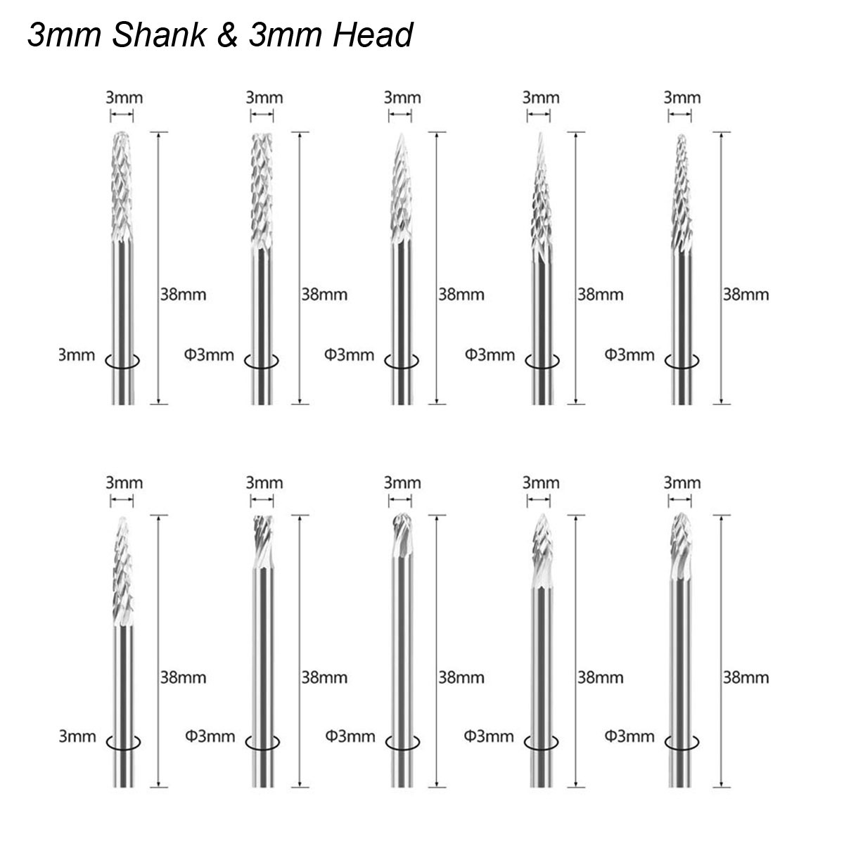3 mm Schaft, Wolframkarbid-Frä – Woodworking Files And Rasps Bewertung und Preis